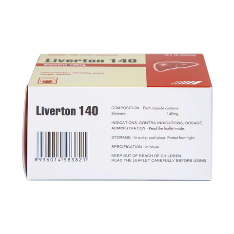  Liverton 140 hỗ trợ trị bệnh lý về gan (10 vỉ x 10 viên) 