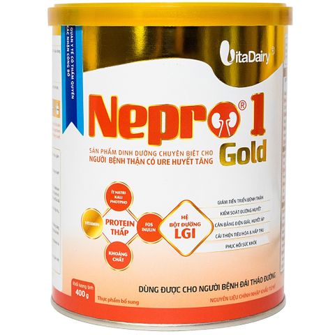  Sản phẩm dinh dưỡng chuyên biệt cho người bệnh thận có Ure huyết tăng Nepro 1 Gold 