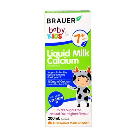  Thực phẩm bảo vệ sức khỏe BRAUER BABY & KIDS LIQUID MILK CALCIUM 