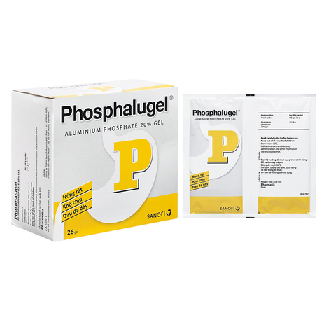  Hỗn dịch uống Phosphalugel 20% trị trào ngược dạ dày, thực quản (26 gói x 20g) 