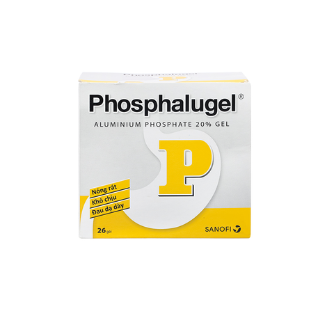  Hỗn dịch uống Phosphalugel 20% trị trào ngược dạ dày, thực quản (26 gói x 20g) 