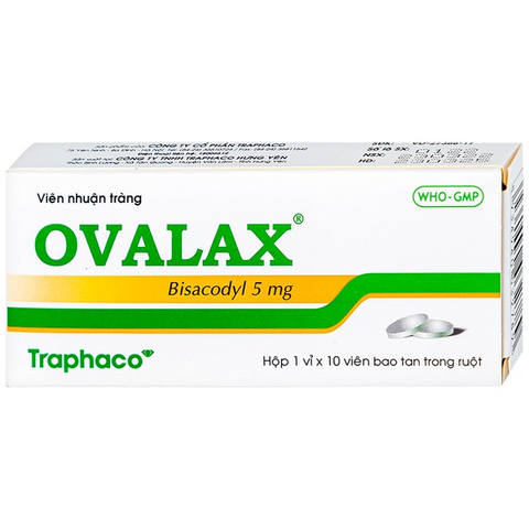  Viên nhuận tràng Ovalax 5mg Traphaco điều trị táo bón, làm sạch ruột (1 vỉ x 10 viên) 