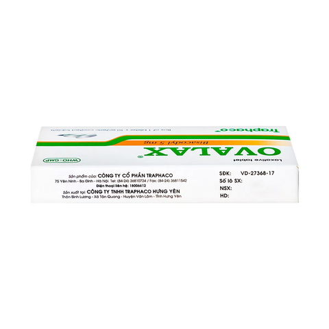  Viên nhuận tràng Ovalax 5mg Traphaco điều trị táo bón, làm sạch ruột (1 vỉ x 10 viên) 