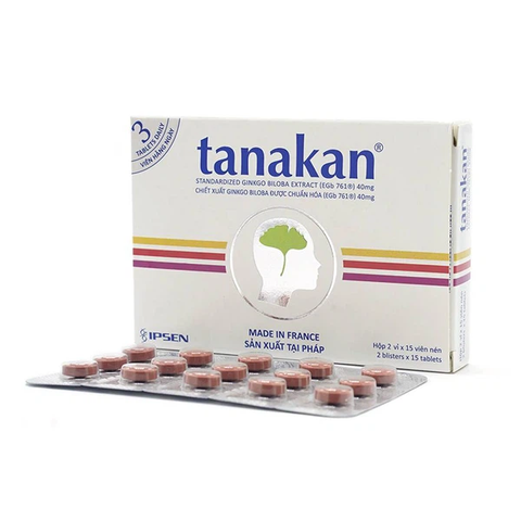  Tanakan 40mg tuần hoàn máu não, cải thiện trí nhớ (2 vỉ x 15 viên) 