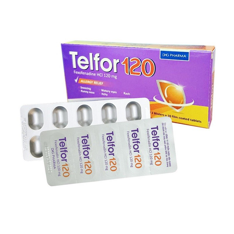 Telfor 120 trị viêm mũi dị ứng, mày đay (2 vỉ x 10 viên)