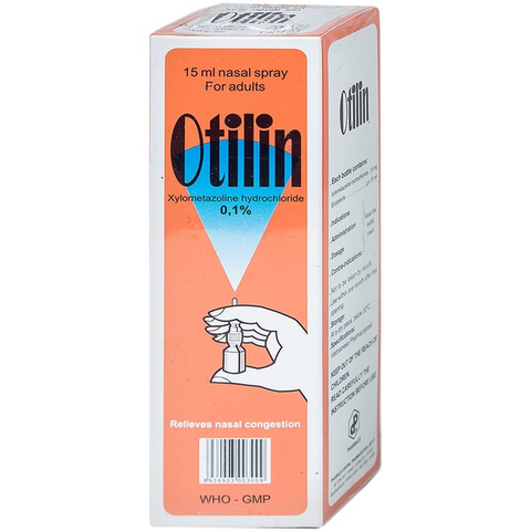 Thuốc xịt mũi Otilin 0.1% giảm nghẹt mũi, sung huyết mũi chai 15ml