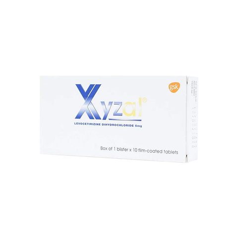  Thuốc Xyzal 5mg GSK giảm viêm mũi dị ứng, mày đay (1 vỉ x 10 viên) 