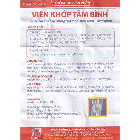  Viên khớp Tâm Bình 