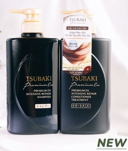  Bộ Dầu Gội Xả Tsubaki Premium Ex Intensive Repair 490ml (Màu Đen) 