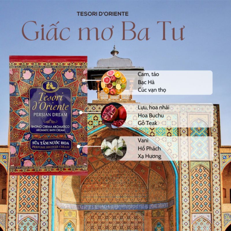 Gói Sữa Tắm Nước Hoa Tesori D'Oriente 9ml - Giấc Mơ Ba Tư