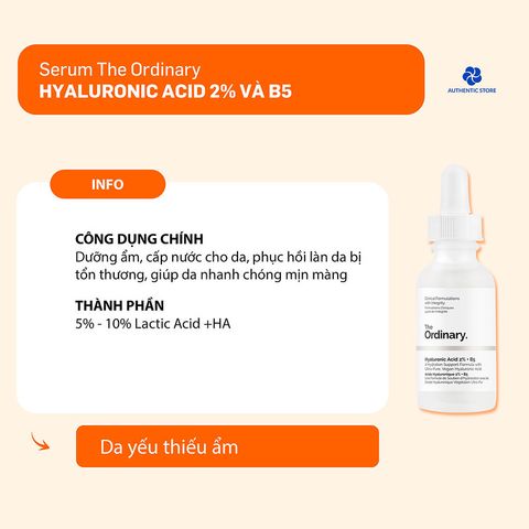 Serum Phục Hồi Da The Ordinary Hyaluronic Acid 2% + B5 