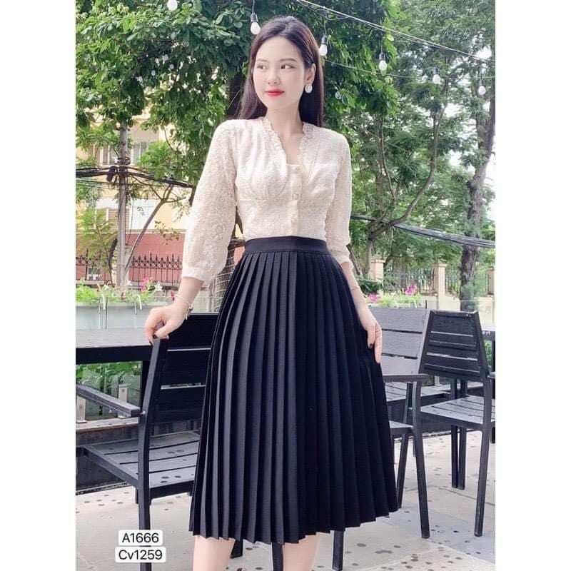 15 cách phối đồ với chân váy xếp ly ngắn đẹp thời trang nhất