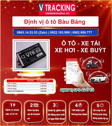 Định vị ô tô Huyện Bàu Bàng - Dùng cho xe tải, xe khách, xe chở hàng,...
