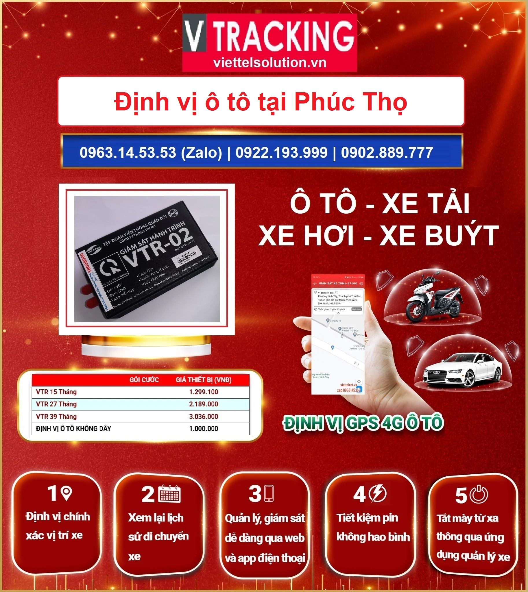 Lắp dành cho xe hơi, xe tải, xe khách lắp định vị ô tô Phúc Thọ