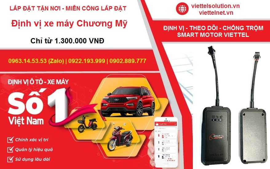 Chỉ 1.3tr - Lắp tận nhà Định vị xe máy Chương Mỹ - bảo hành chính hãng Viettel
