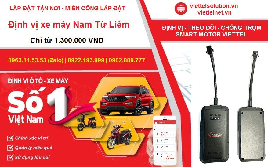 Lắp đặt tận nơi miễn công Định vị xe máy Nam Từ Liêm chính hãng