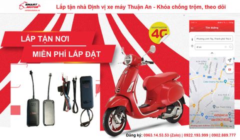 Lắp tận nhà Định vị xe máy Thuận An - Khóa chống trộm, theo dõi