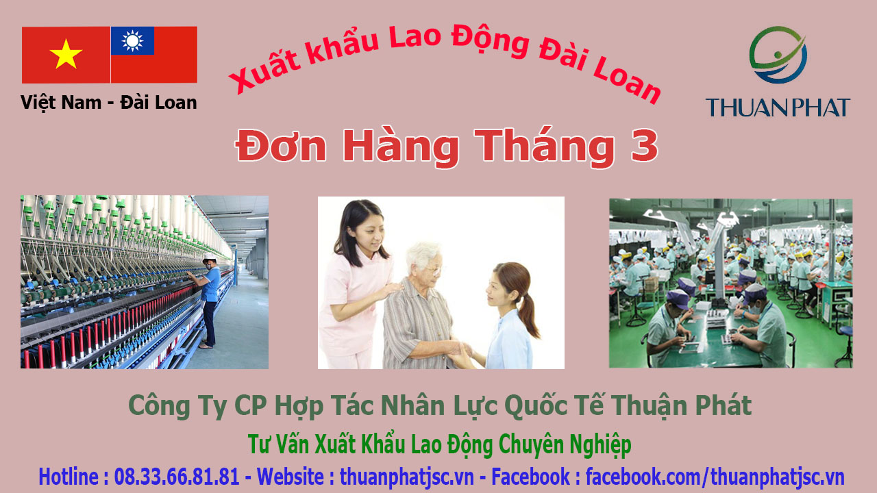 Đơn hàng Đài Loan Tháng 3