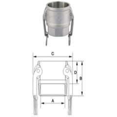Khớp nối nhanh, inox 304, kiểu D