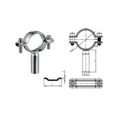 Kẹp ống, tiêu chuẩn SMS, inox 304