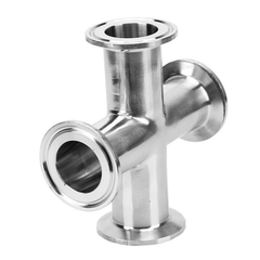 Chữ thập vi sinh, inox 304,316, bóng gương, chuẩn SMS, nối clamp