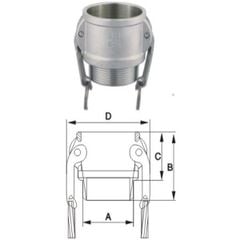 Khớp nối nhanh, inox 304, kiểu B