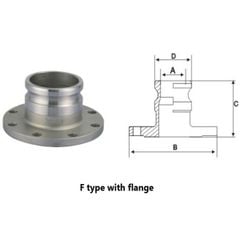 Khớp nối nhanh, inox 304, kiểu F+, có mặt bích
