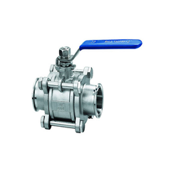 Van bi vi sinh 3PC, inox 316L, chuẩn SMS, gioăng bọc bi, nối clamp