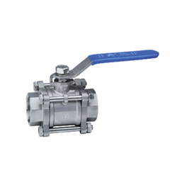 Van bi công nghiệp 3PC, inox 304, tay gạt, nối ren