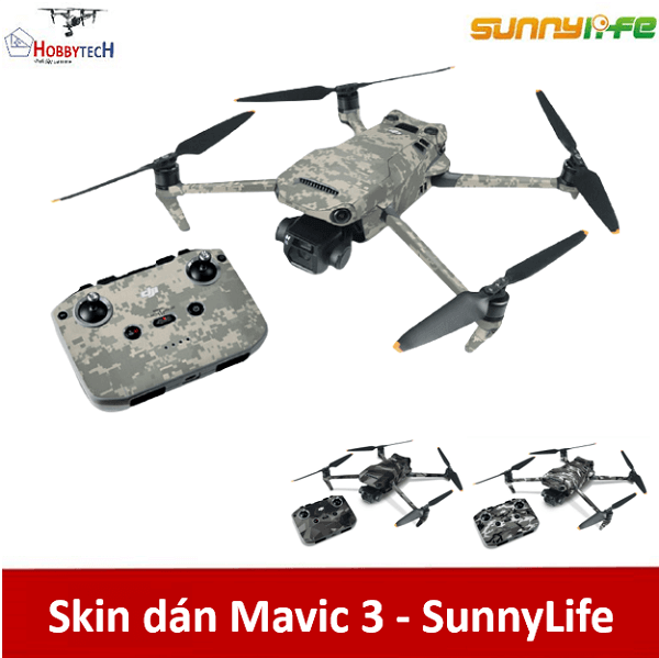Skin 3M Mavic 3 màu gốc Sunnylife -  Thẩm mỹ cao và bảo vệ sơn vỏ máy