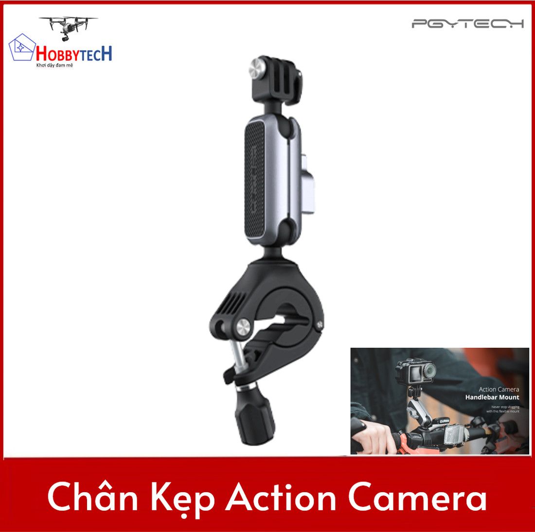 Phụ kiện PGYTECH Action Camera Handlebar Mount - Giá kẹp tay lái cho Action Camera