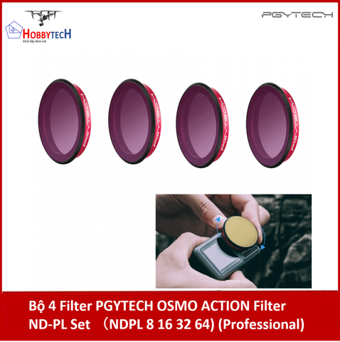  Bộ 4 Filter PGYTECH OSMO ACTION Filter ND-PL Set （NDPL 8 16 32 64) (Professional) 