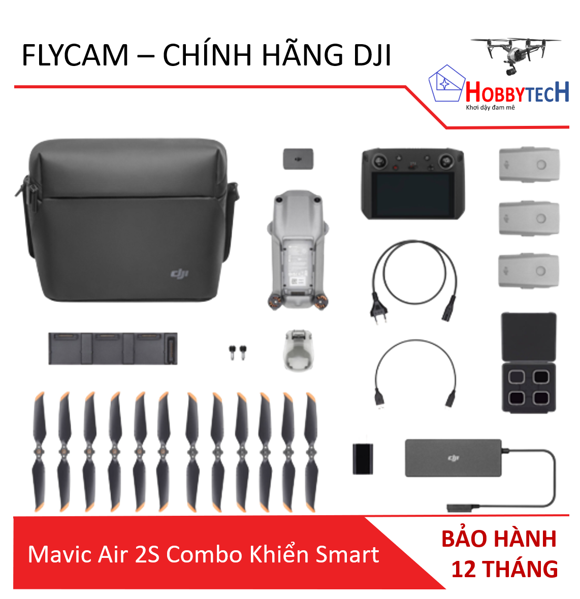 Mavic Air 2S combo – hàng chính hãng DJI ( Fly more combo + smart controller )