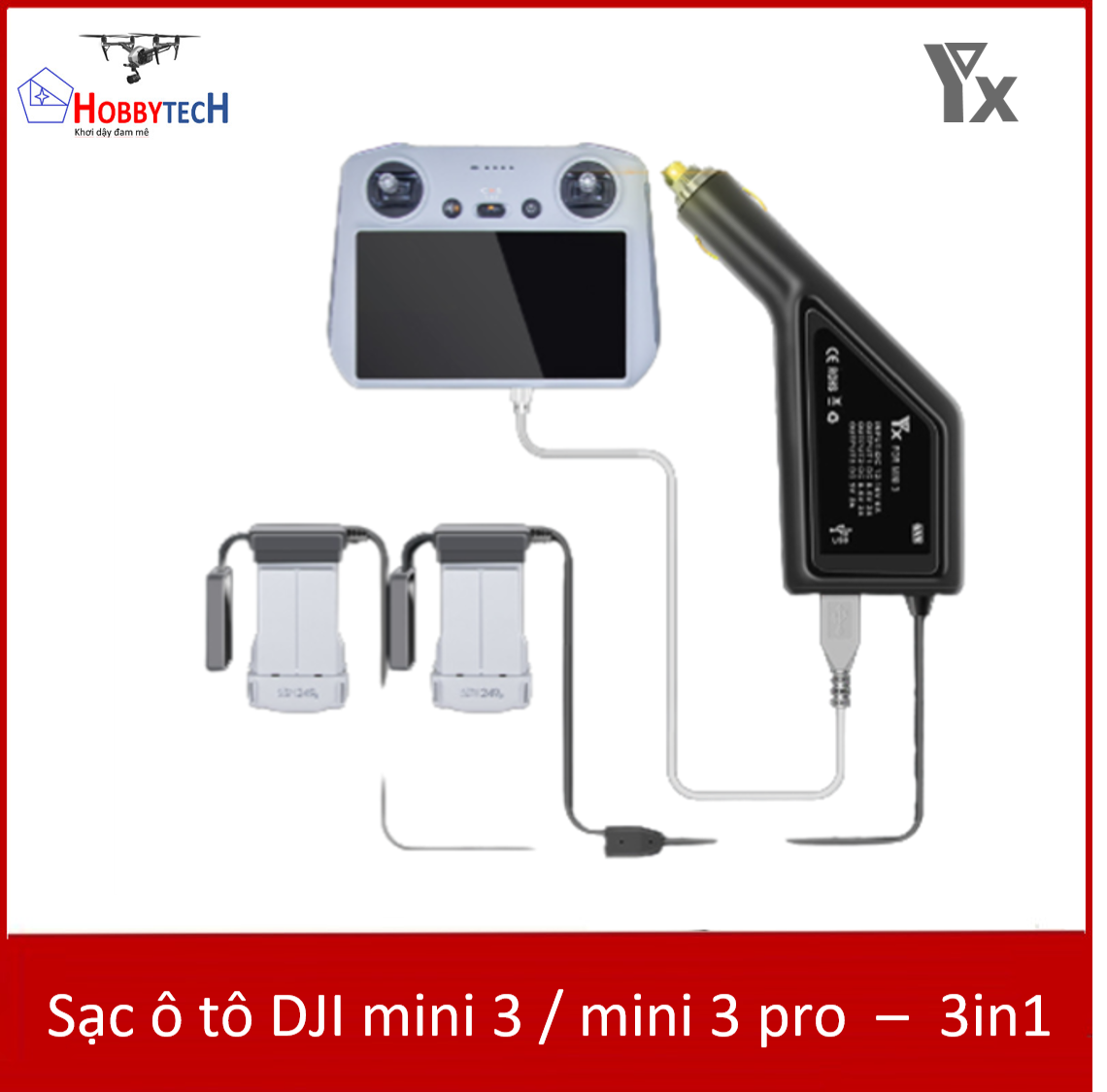 Sạc oto Mini 3 Series – 3in1 – Chính hãng Yxtech