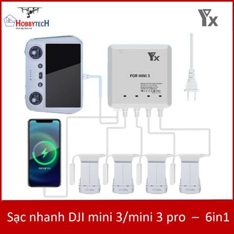  Sạc nhanh 6in1 Mini 3 Pro – Yxtech 