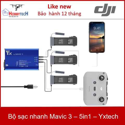  Bộ sạc nhanh Mavic 3 – 5in1 – Yxtech 