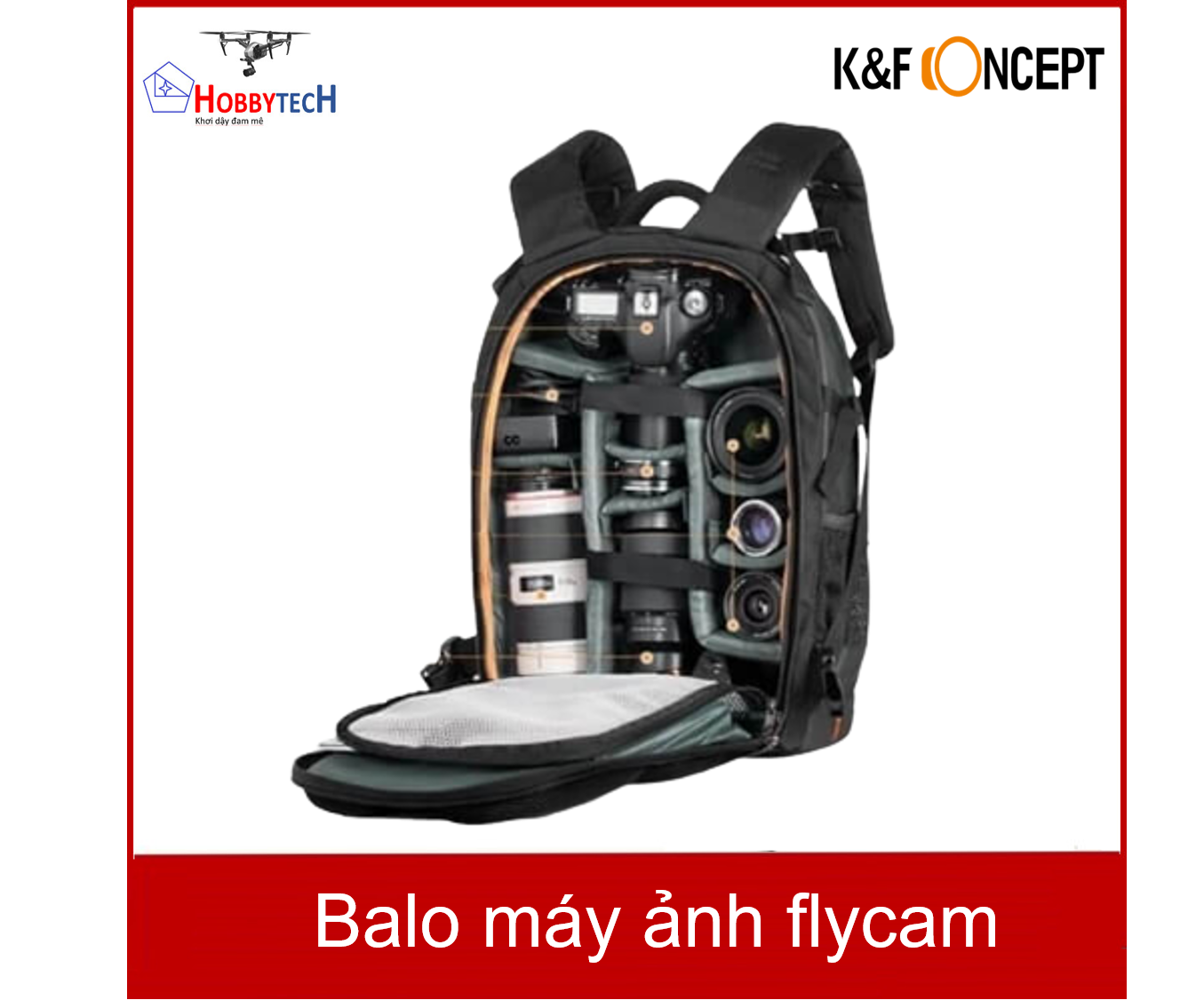 Balo máy ảnh DSLR thời trang cho Canon/Sony/Nikon – K&F Concept KF13.119