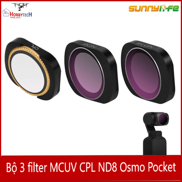 Combo 3 filter MCUV CPL ND8 DJI Osmo Pocket