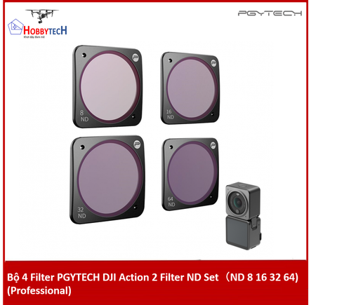  Bộ 4 Filter PGYTECH DJI Action 2 Filter ND Set（ND 8 16 32 64) (Professional) 