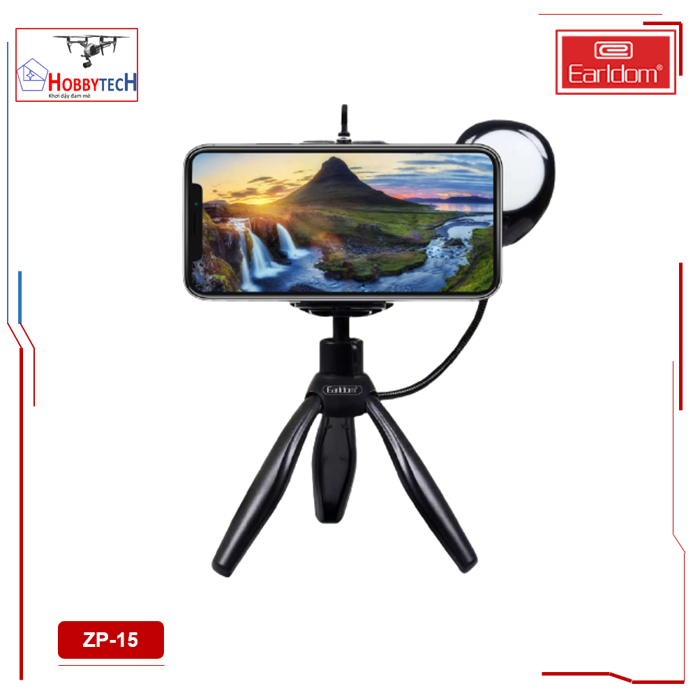 Tripod Kèm Đèn Hỗ Trợ Selfie Earldom ZP-15 / HobbyTech