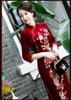 Sườn Xám Nhung Thêu Đính Hột