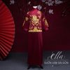 Sườn Xám Long Thủ Nam Đỏ Đô