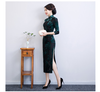Sườn Xám Thun Nhung Hoa Nổi