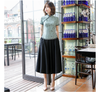 Sườn Xám Sét Rời Linen Lá Thông