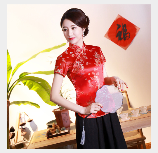Sườn Xám Sét Rời Gấm Kim Phụng
