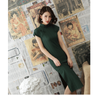 Sườn Xám Thun Cotton Vân