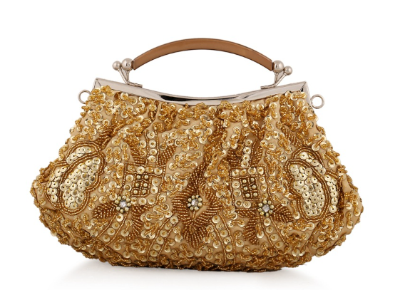 Ví Sườn Xám Đính Cườm Tay Xoay