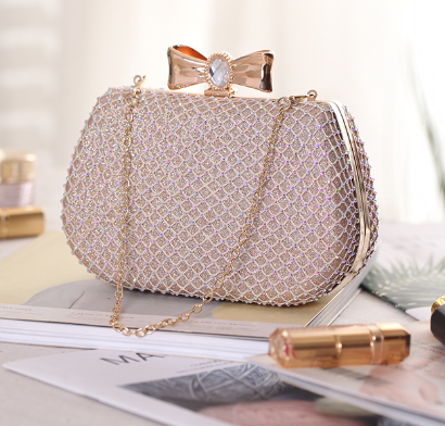 Ví Sườn Xám Đính Đá Nơ