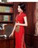 Sườn Xám Cưới Con Công Vạt Đứng