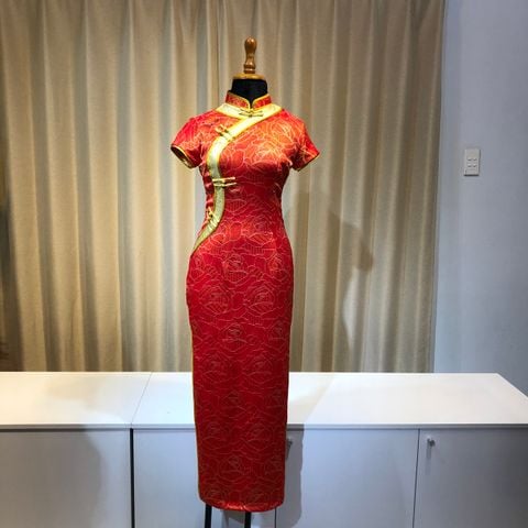 Sườn Xám Gấm Thái Tuấn Nệp S